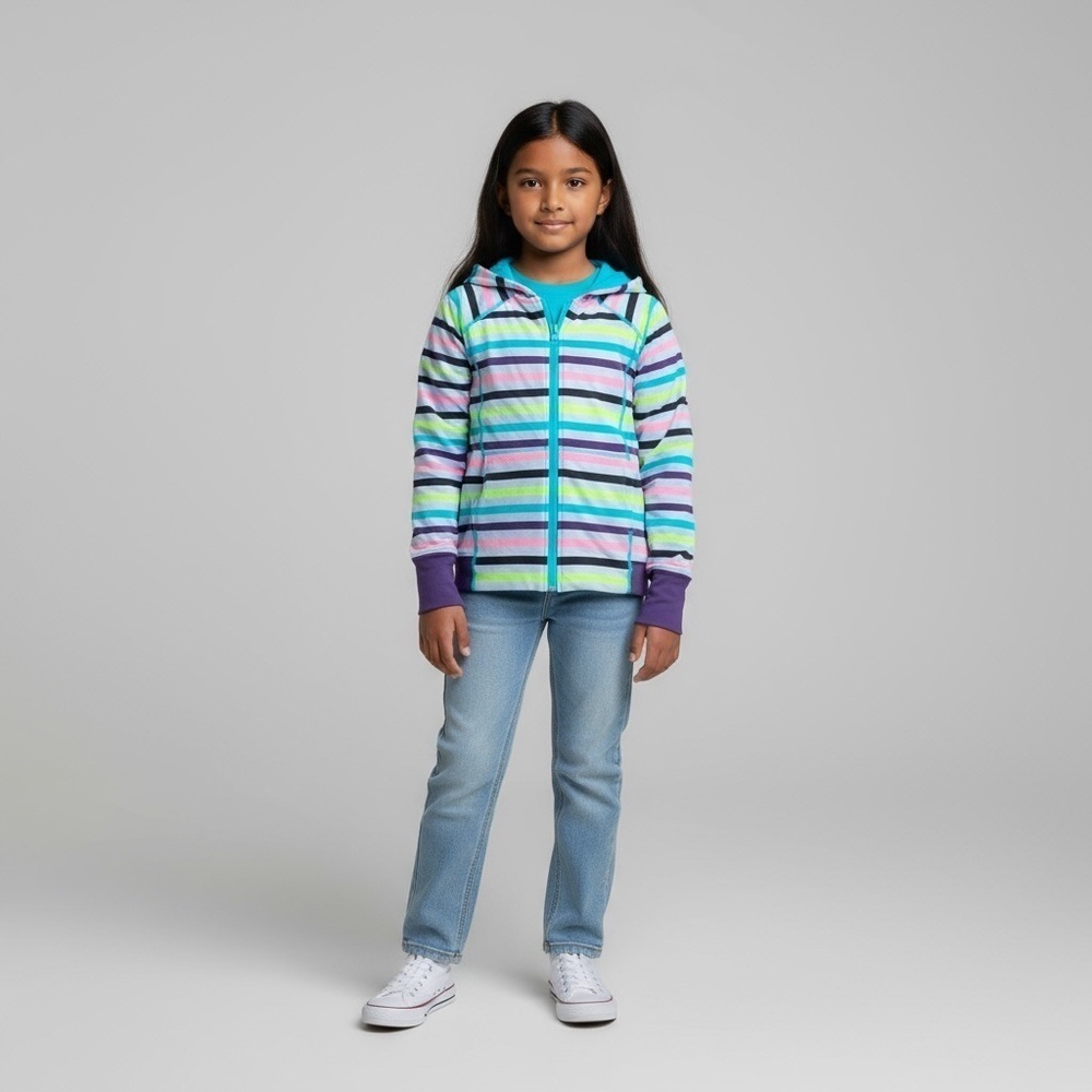 Girls Ivivva reversible size 10 blue and stripped